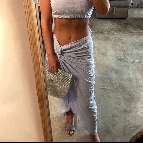 Blue Crop top & Skirt Set - Size Medium - Picture 5 of 6